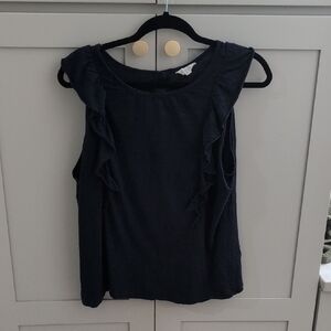 Caslon Midnight Blue Ruffle Tank Top